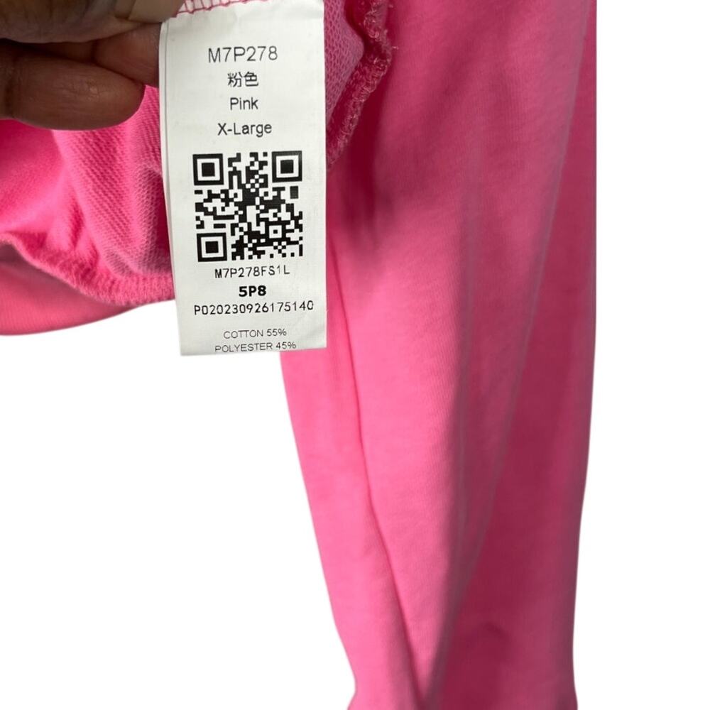 Bubble Gum Pink Keyhole Crop Sweatshirt XL - Picture 3 of 7